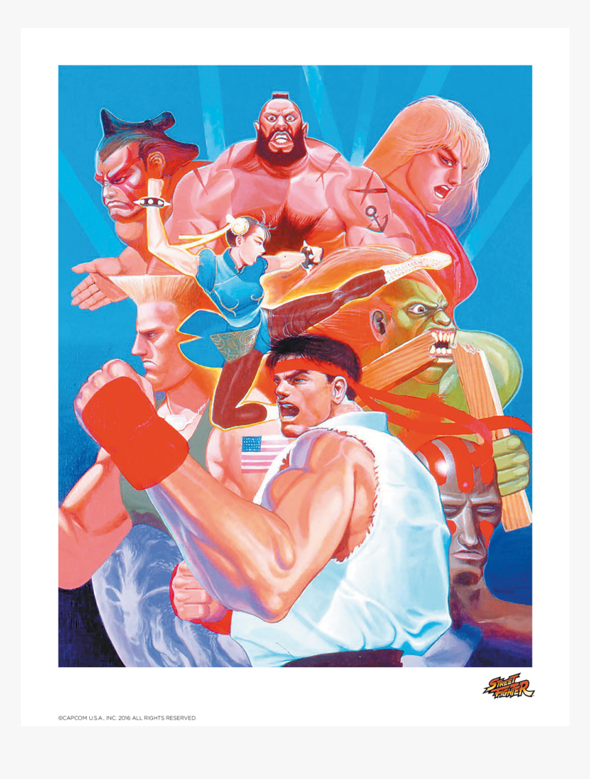 Street Fighter Lithograph Hadouken - Street Fighter Ii The World Warrior Poster, HD Png Download