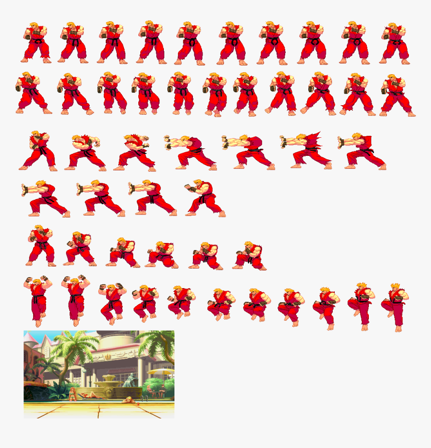 Sprite Sheet Street Fighter, HD Png Download