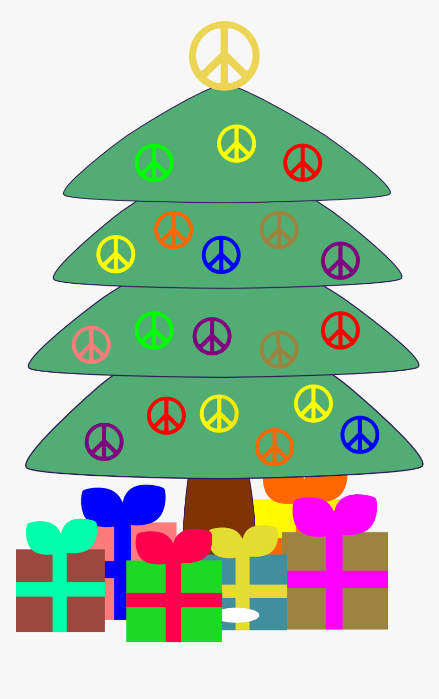 Clip Art Svg Christmas Tr Peace Sign Peacesymbol - Drapeau Peace And Love, HD Png Download