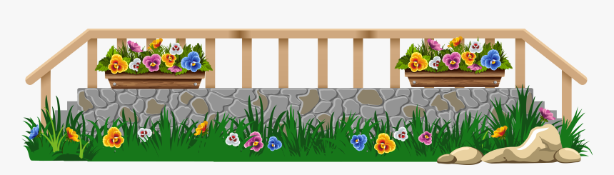 Png Royalty Free Download With Grass And Flowers Png - Flower Fence Clipart Png, Transparent Png