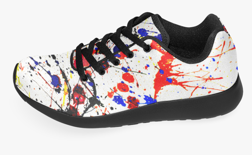 Blue & Red Paint Splatter Women’s Running Shoes - Running Shoe, HD Png Download