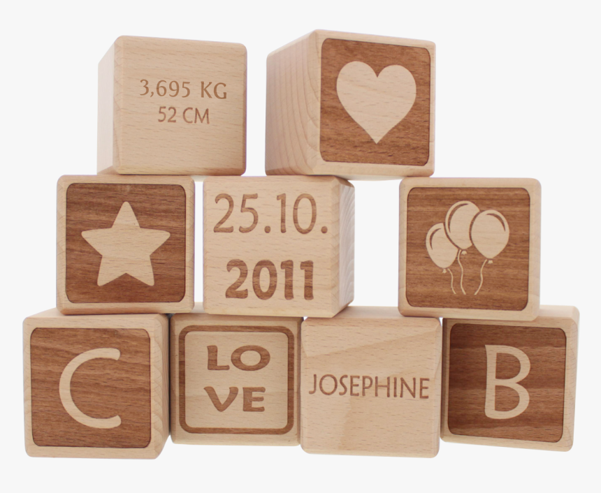 Engraved Wooden Cubes - Decorative Wooden Cubes, HD Png Download