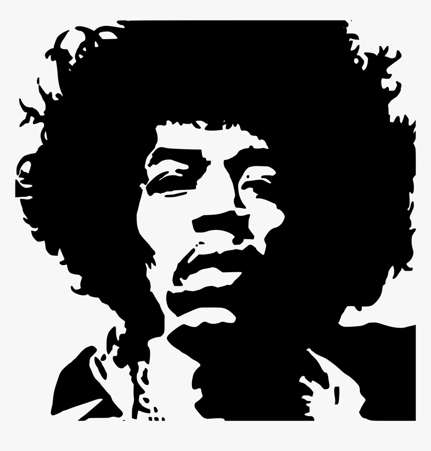 Jimi Hendrix Musician Drawing - Jimi Hendrix Black And White Painting, HD Png Download