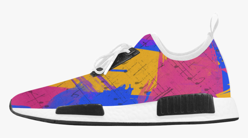 Groovy Paint Brush Strokes With Music Notes Women’s - Girls Model Shoes, HD Png Download