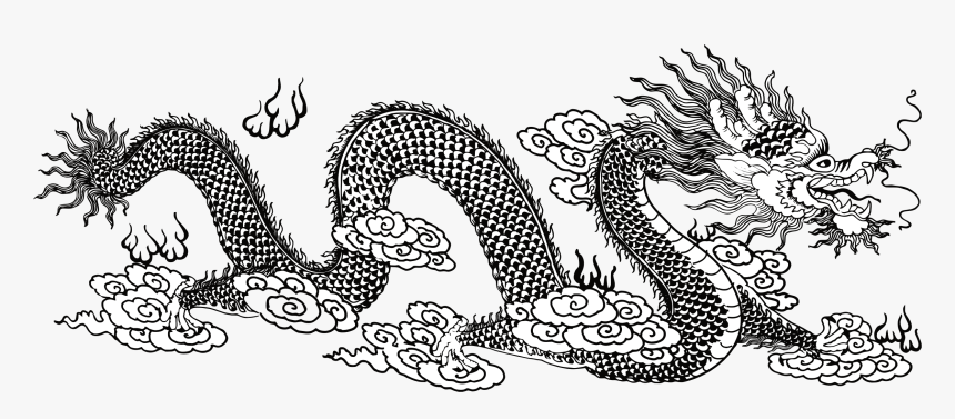 Art,serpent,monochrome Photography - Asian Dragon Line Art, HD Png Download