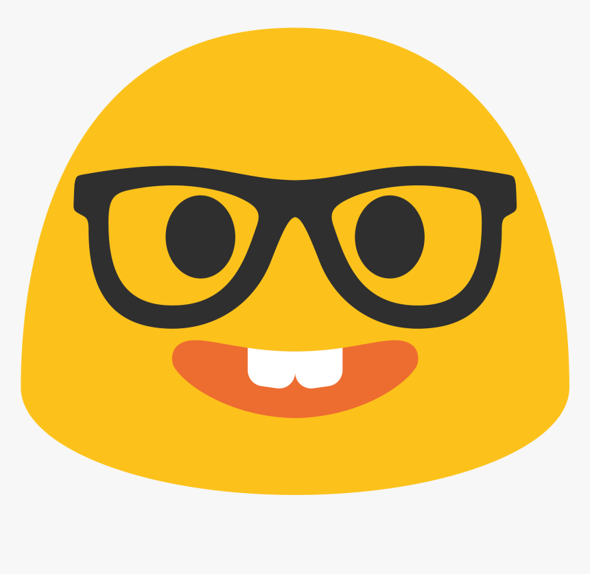 Nerd Transparent Emoji Glass Clip Free Stock - Transparent Background Nerd Emoji, HD Png Download