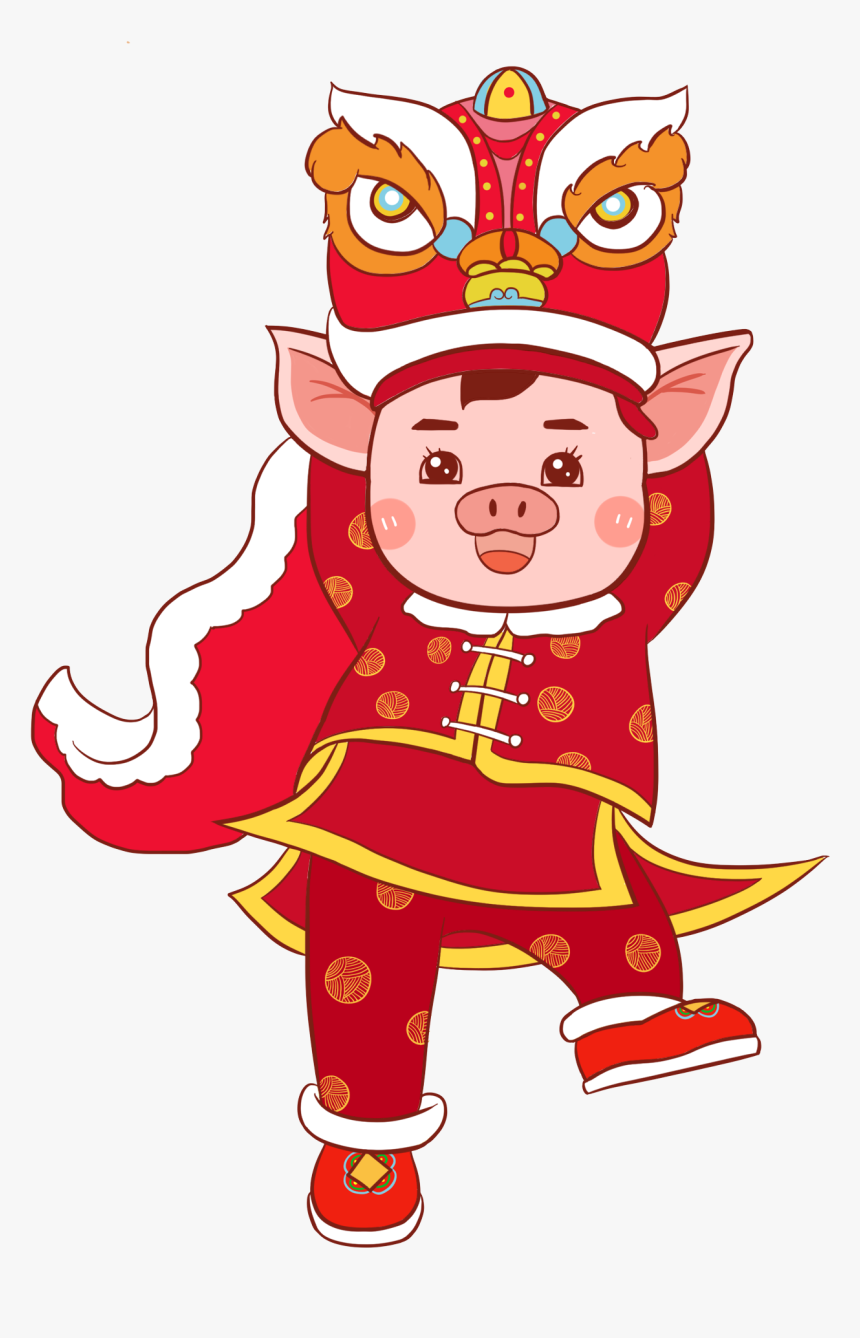 Red Festive Chinese Style Happy New Year Png And Psd - Cartoon, Transparent Png