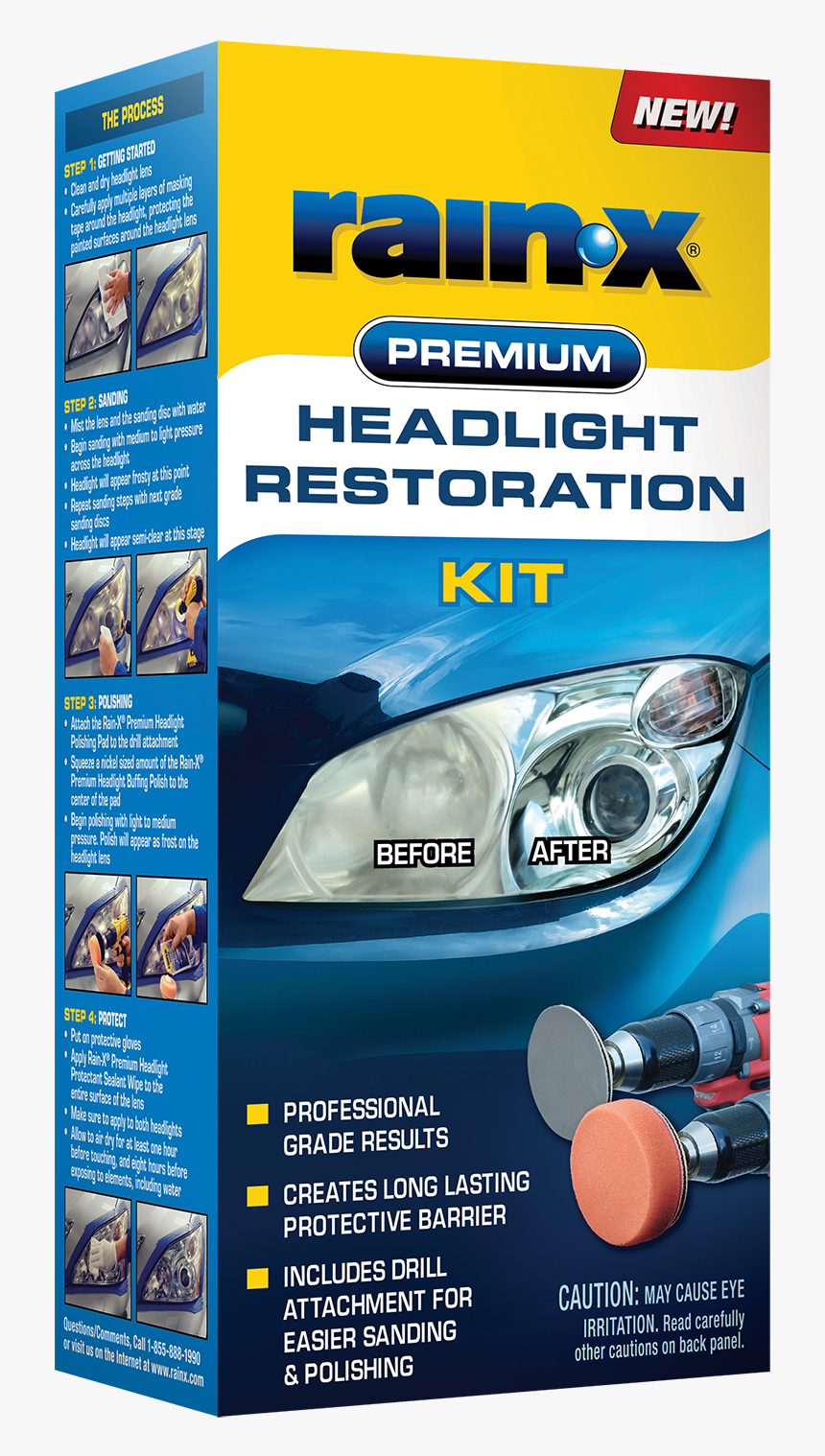 Rain X Premium Headlight Restoration Kit 610153, HD Png Download