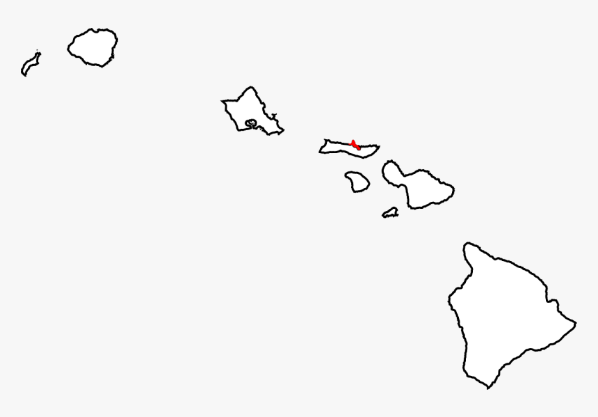 Map Of Hawaii Highlighting Kalawao County - Map Of Hawaii Black And White, HD Png Download
