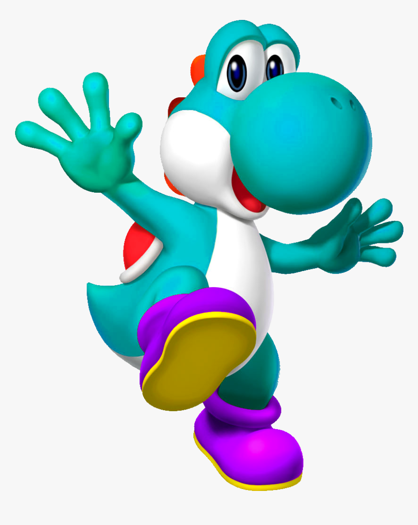 Cyan Yoshi Yba - Yoshi Mario, HD Png Download