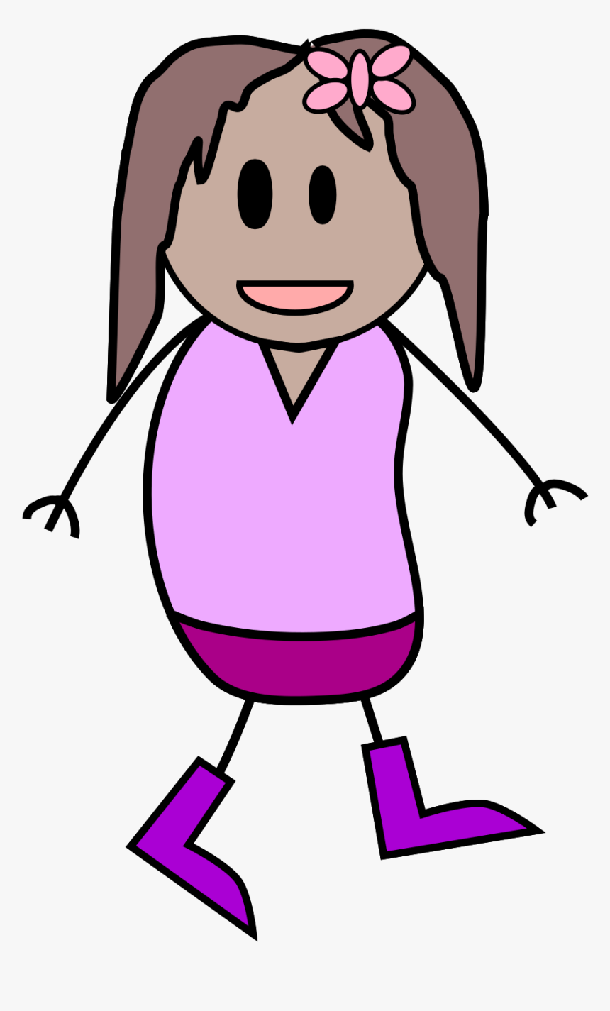 Clipart - Stick Figure Girl, HD Png Download