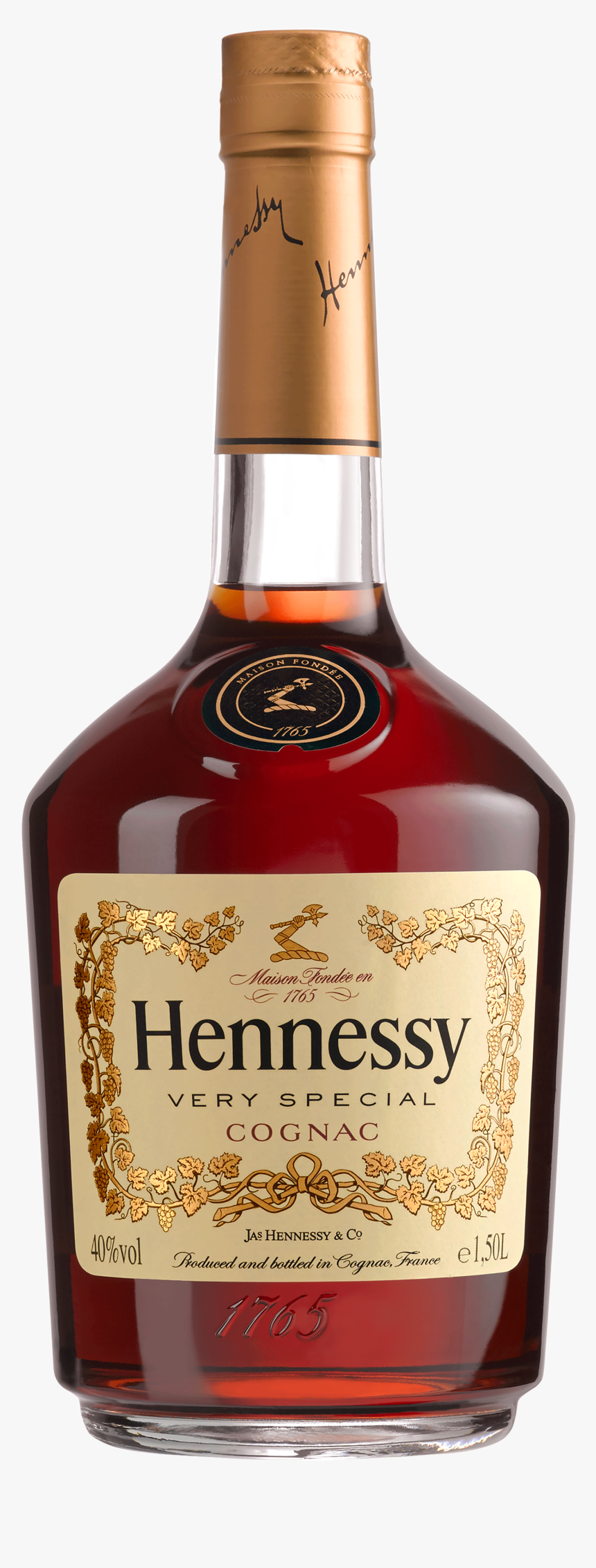 Henny Bottle Png - Hennessy 1.5 Litre, Transparent Png
