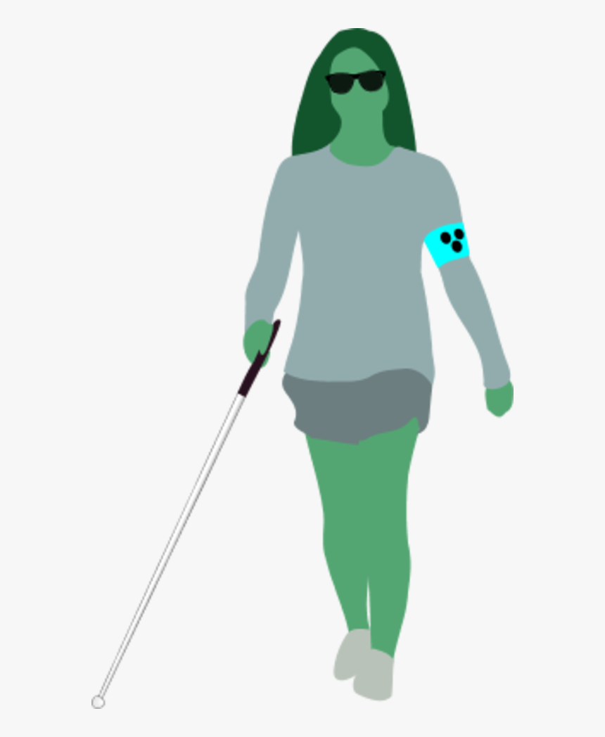 Transparent Girl Stick Figure Png - Blind Woman Png, Png Download