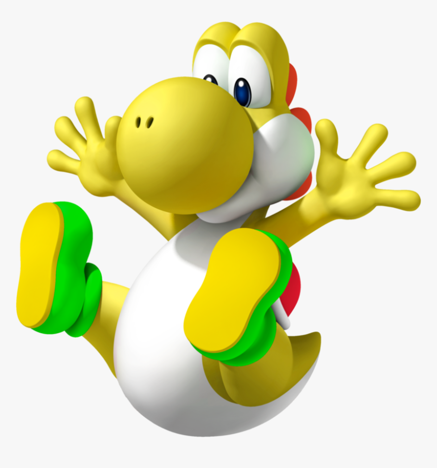 Yoshi Clipart Jumping - Mario Bros Yoshi Amarillo, HD Png Download