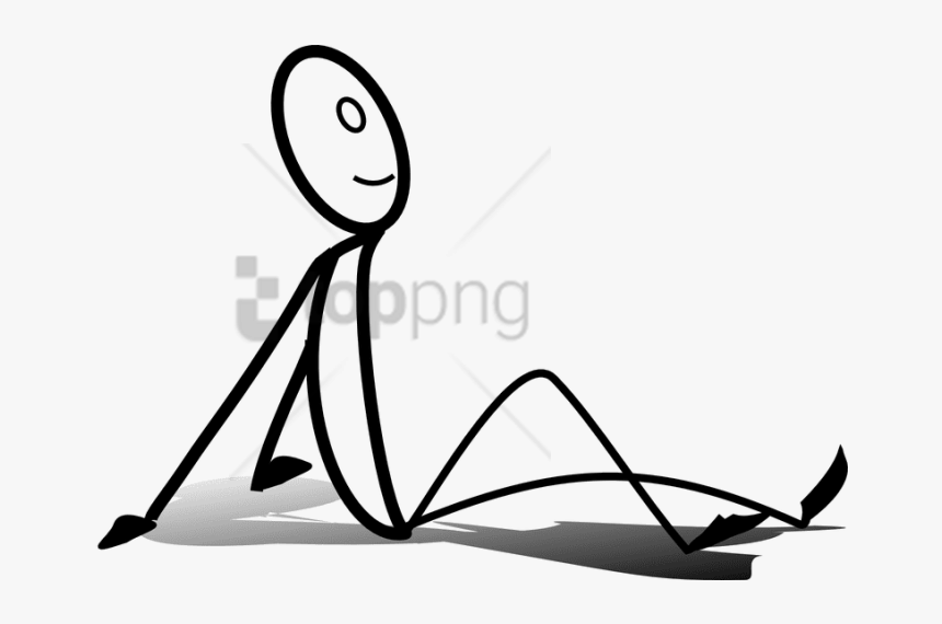 Free Png Download Sitting Stick Man Png Images Background - Stick Figure Sitting Down, Transparent Png