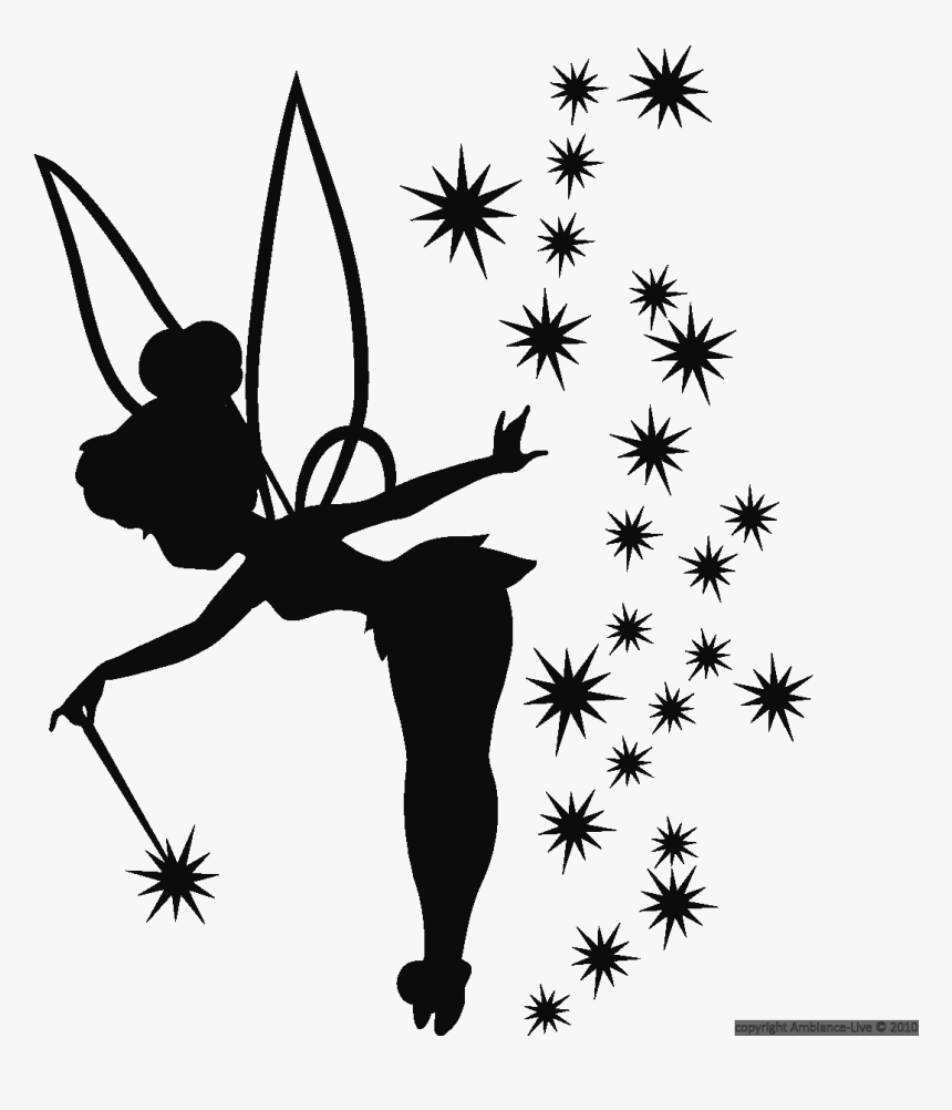 Tattoo Silhouette Bell Tinkerbell Tinker Wendy Fairy - Transparent Tinkerbell Silhouette Png, Png Download