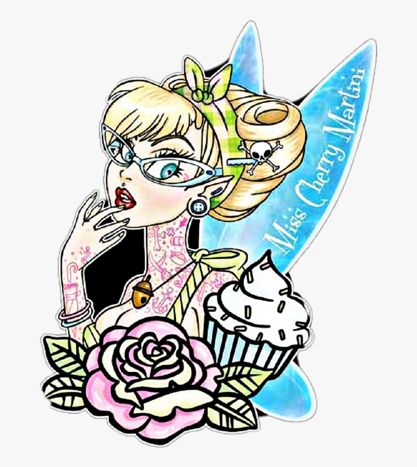 Tinkerbell Sticker Clipart , Png Download - Tinkerbell Rockabilly Disney, Transparent Png