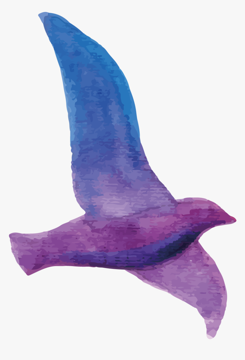 Bird Watercolor Purple, HD Png Download
