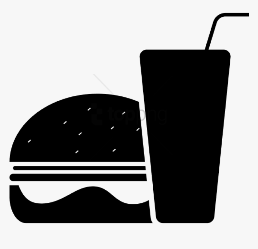 Dessert Food And Drink Black - Food And Drink Vector, HD Png Download