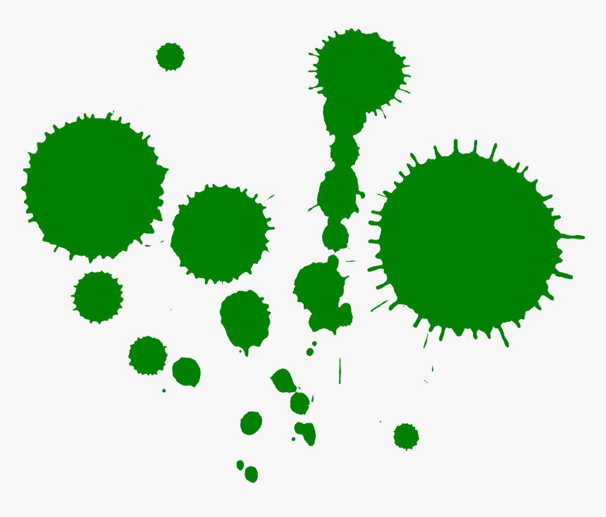 10 Green Paint Splatters - Green Spray Can Transparent, HD Png Download