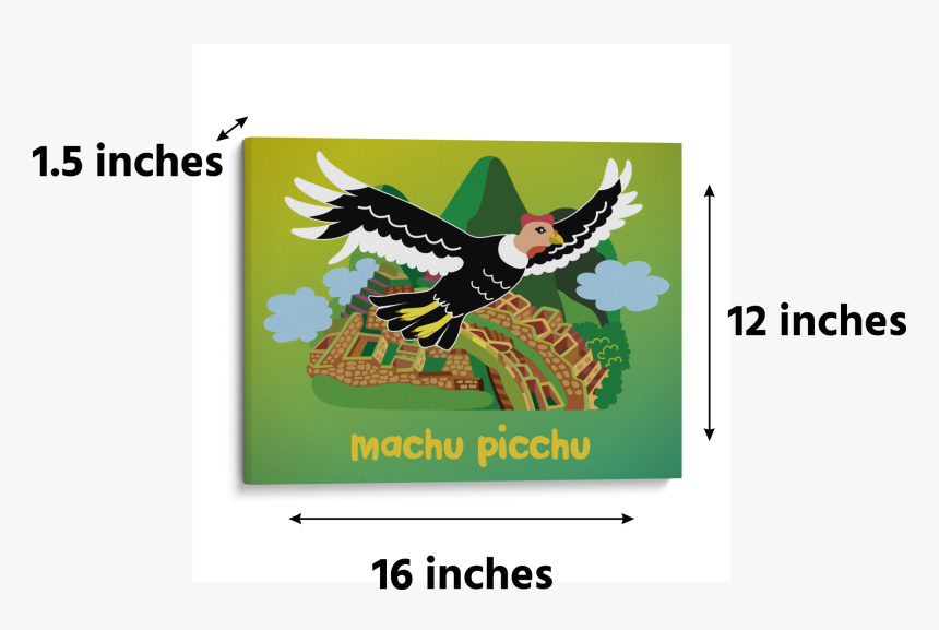 Machu Picchu Drawing Andean Condor Canvas Wall Art - Machu Picchu, HD Png Download