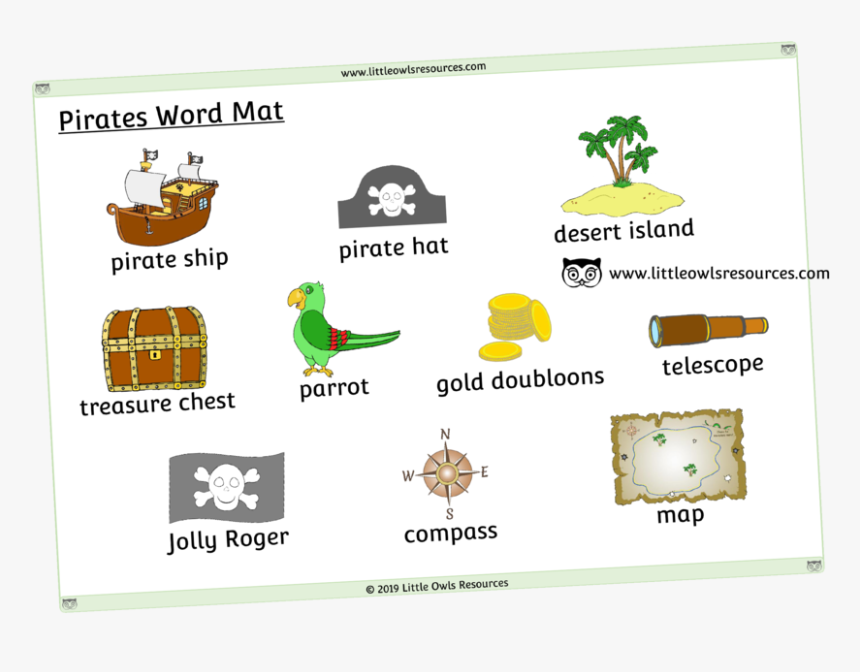Pirates Word Mat - Illustration, HD Png Download