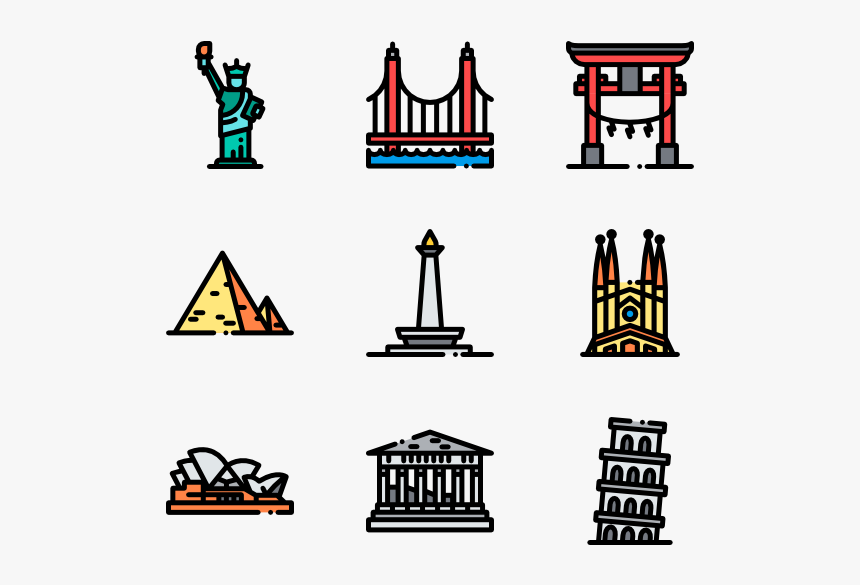 Landmarks & Monuments - Iconos Viajes, HD Png Download