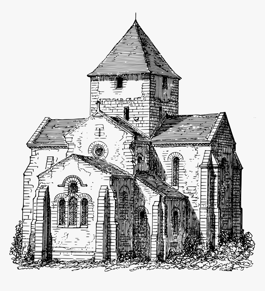 Transparent Church Steeple Clipart Black And White - Church Drawing Png, Png Download