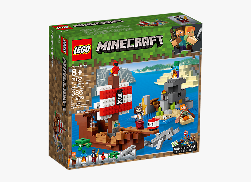 Lego Minecraft Pirate Ship Adventure, HD Png Download