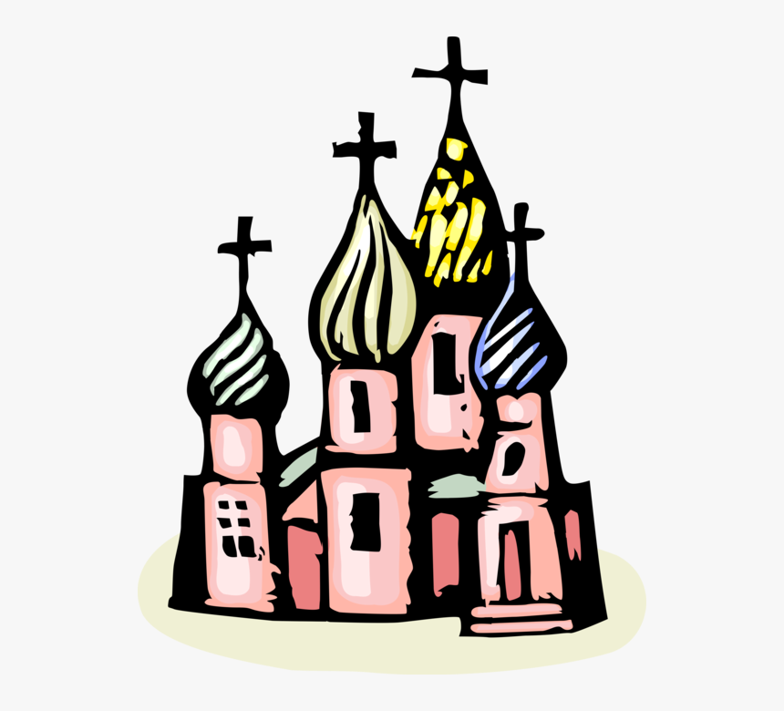 Vector Illustration Of St Basil S Christian Church - Russian Building Clipart, HD Png Download