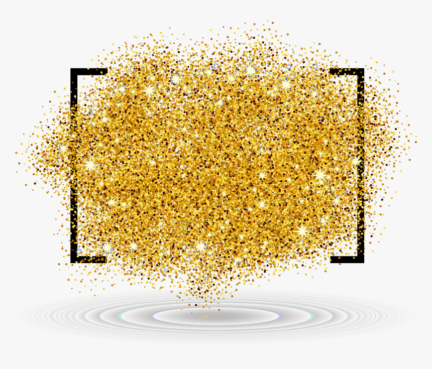 Castle Clipart Gold Glitter - Gold Glitter Frame Png, Transparent Png