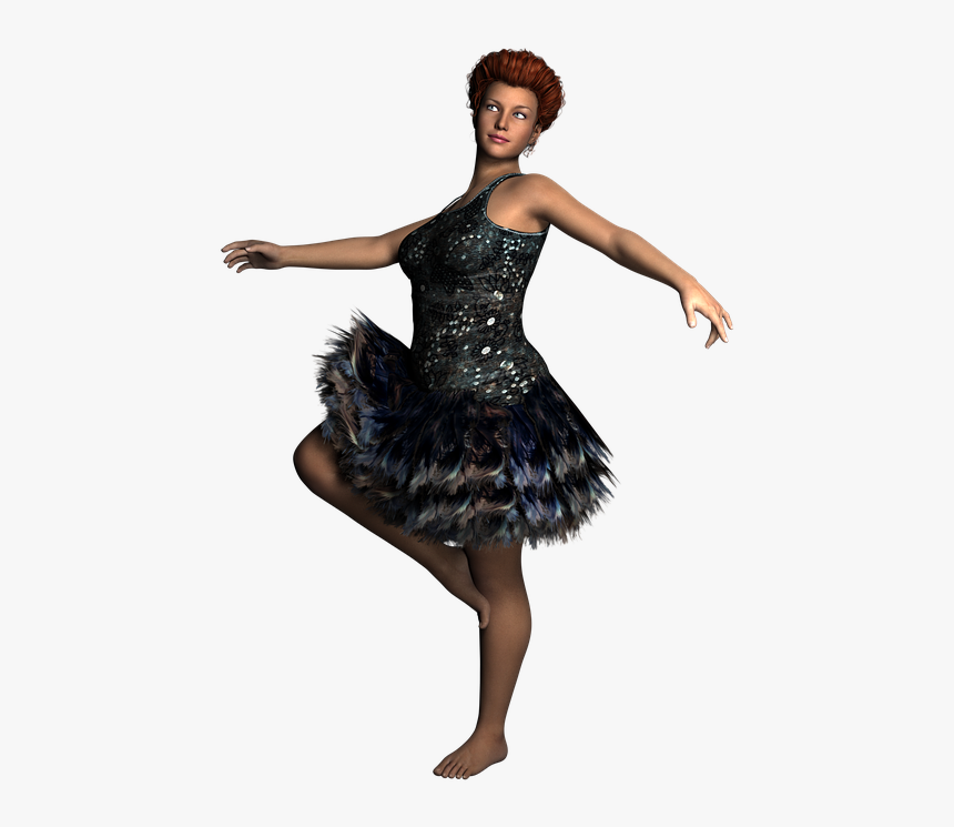 Dancer, 3d, Model, Render, Woman, Dress, Female, Young - 3d Model Dancer, HD Png Download