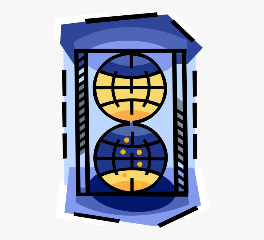 Vector Illustration Of Globe Hourglass Or Sandglass,, HD Png Download
