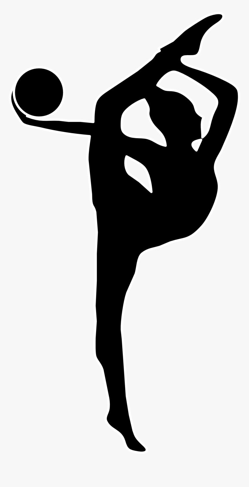 Gymnastics Png Pic - Rhythmic Gymnastics Ball Silhouette, Transparent Png