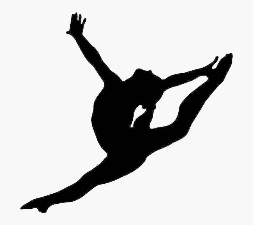 Artistic Gymnastics Silhouette Split Clip Art - Gymnast Silhouette, HD Png Download