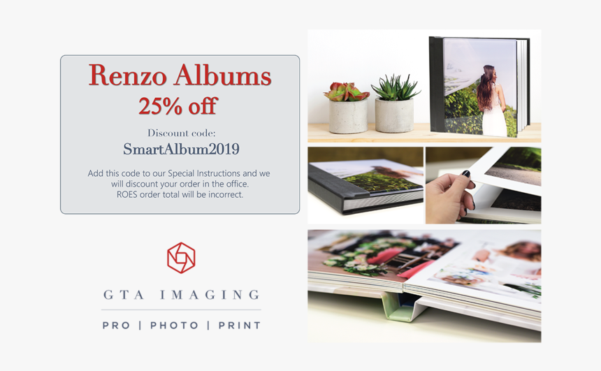 25% Off Renzo Photo Albums With Gta Imaging And Smartalbums - Table, HD Png Download