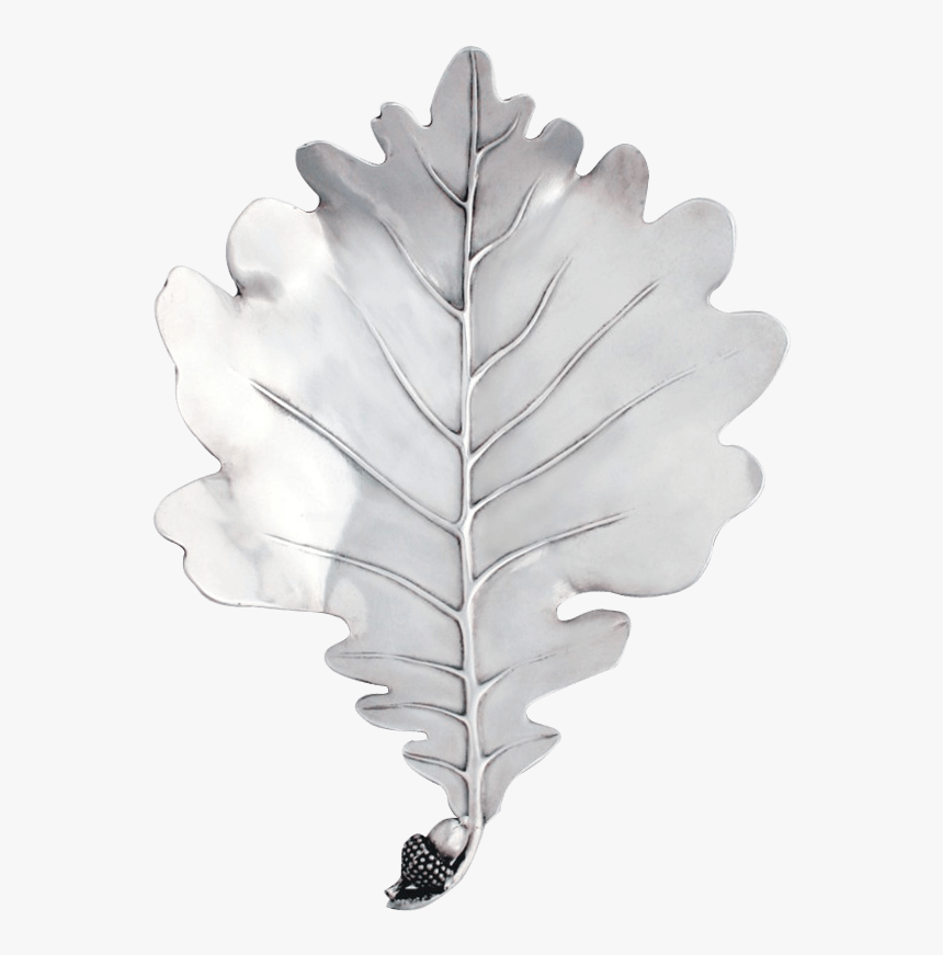 Pewter White Oak Leaf Plate - Earrings, HD Png Download
