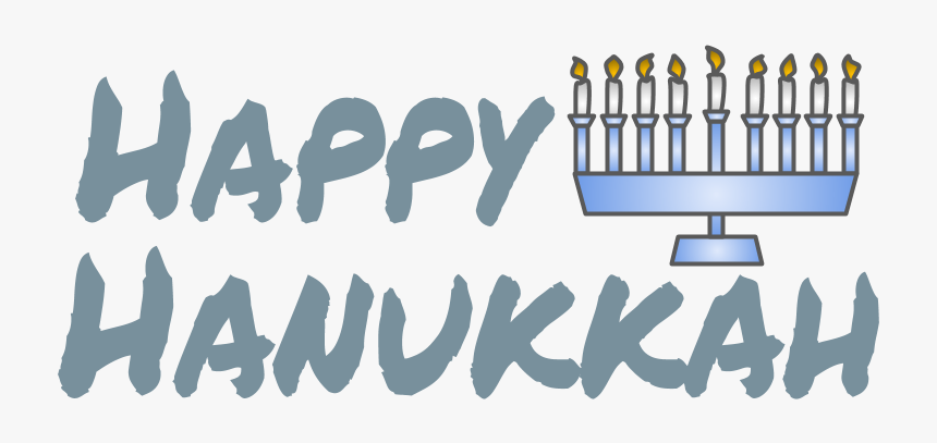 Happy Hanukkah, Silver Letters, Menorah - Calligraphy, HD Png Download