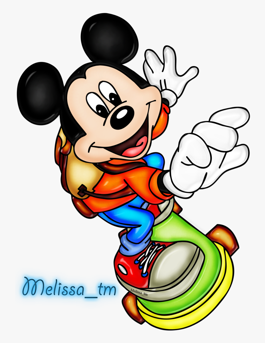 Transparent Disney Clip Art - Mickey Mouse On Skateboard, HD Png Download
