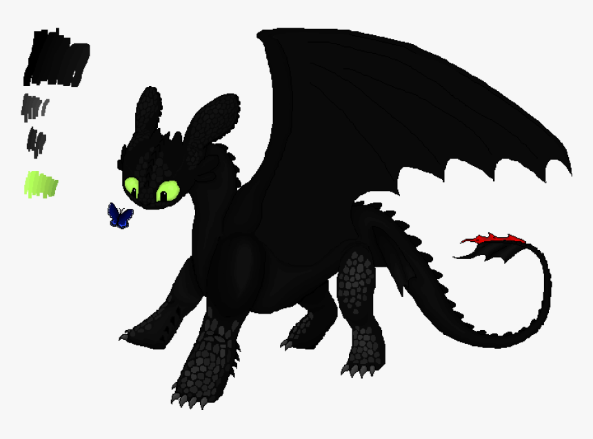 Toothless With A Butterfly - Dragon, HD Png Download