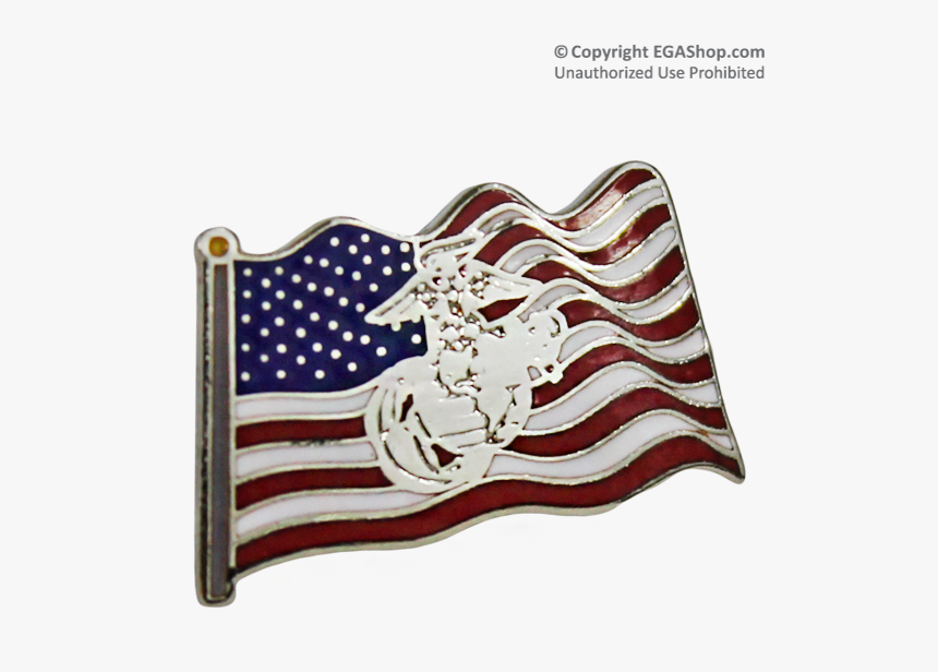 Lapel Pin American Flag - American Flag And Eagle Globe And Anchor Lapel Pin, HD Png Download