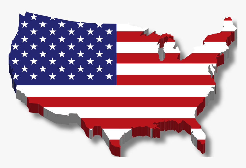 America Map W Drop - Usa Map America Flag, HD Png Download