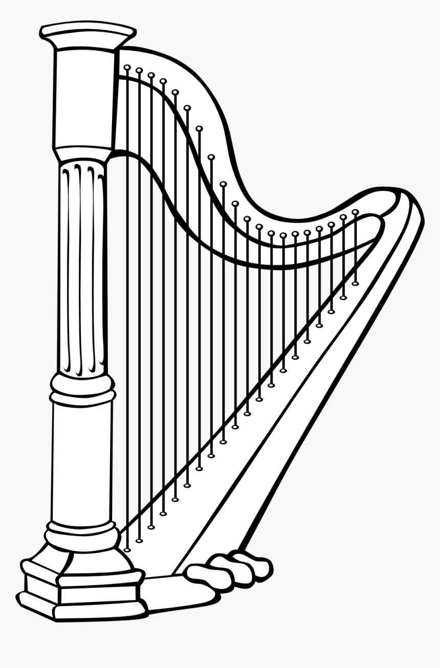 Harp Clipart Black And White, HD Png Download