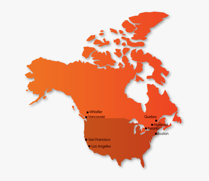 Summer And Winter Camps In Canada, Usa And Spain - Canada And Uk Map, HD Png Download