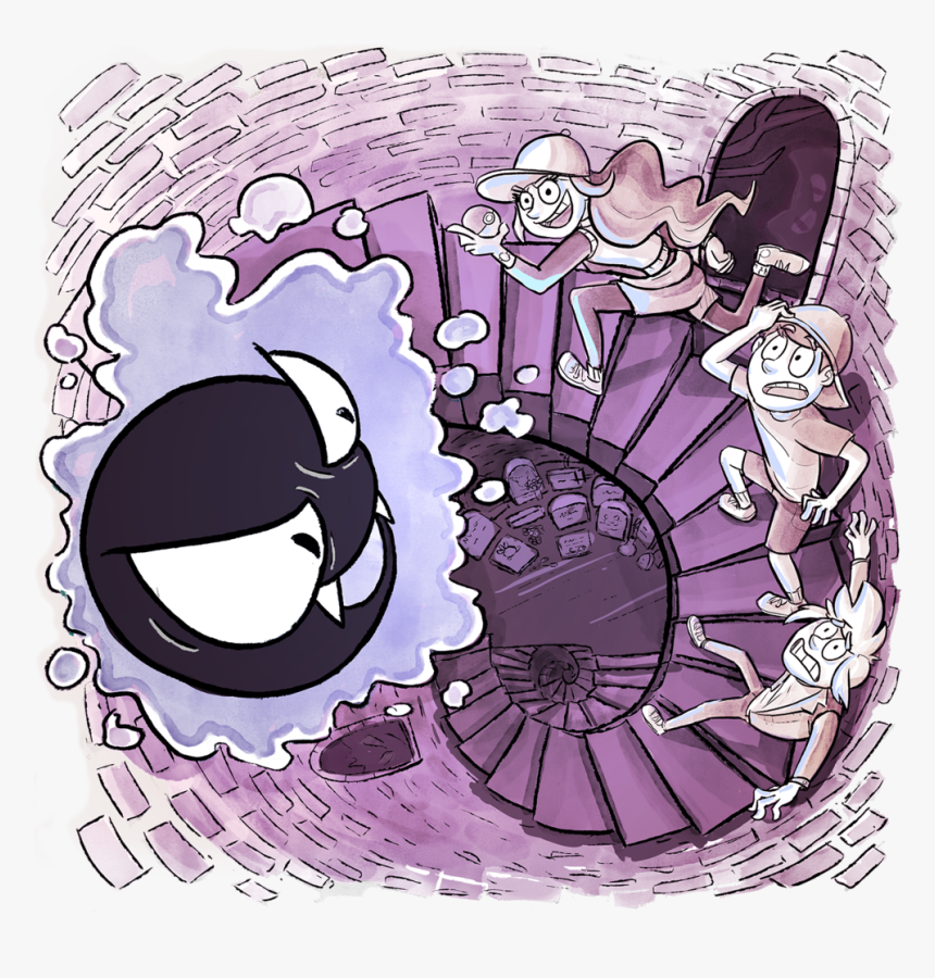 An Overhead View From A Spiral Staircase Inside The - Pokemon Lavender Town Art, HD Png Download