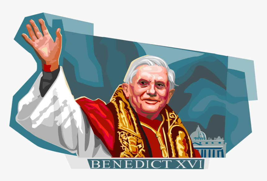 Vector Illustration Of Pope Benedict Xvi, Pontiff Head - Pope Benedict Xvi Transparent, HD Png Download