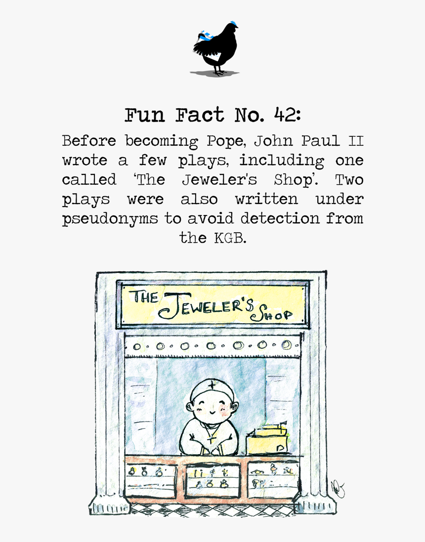 Pope John Paul Ii Creative Chicken Media - Cartoon, HD Png Download