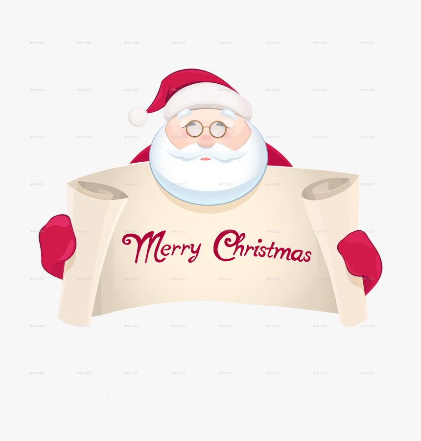 Transparent Merry Christmas Banner Png - Santa Claus, Png Download
