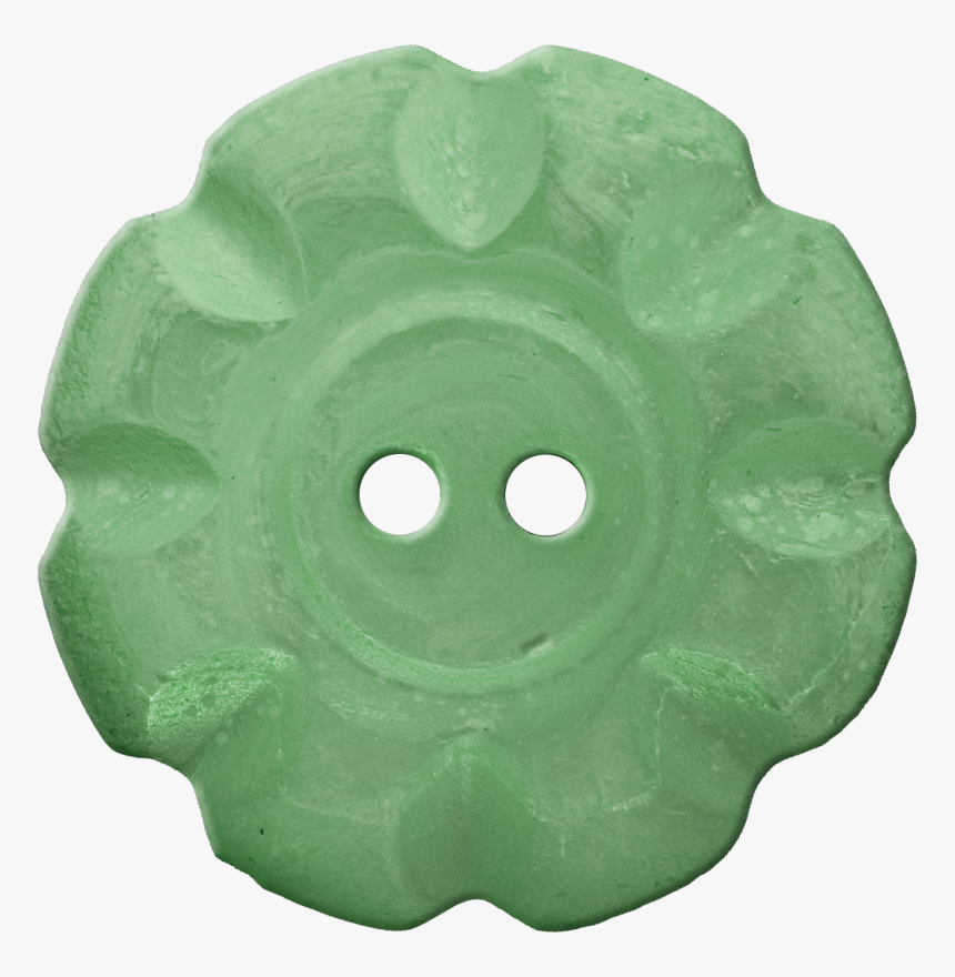 Button With Scalloped Border, Green - Circle, HD Png Download