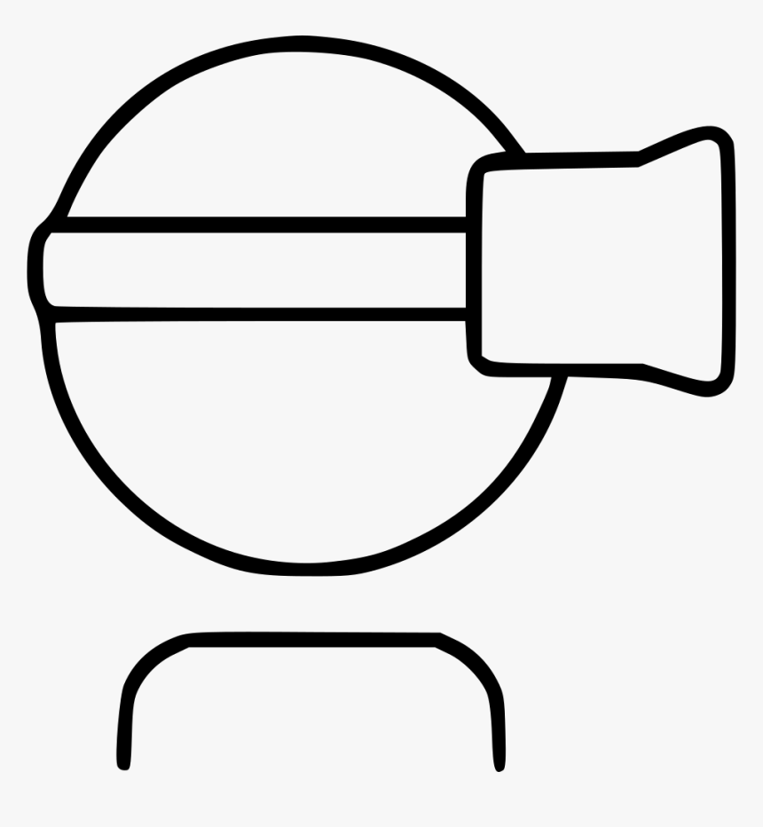 Man Virtual Reality Heaset Game Profile - Line Art, HD Png Download